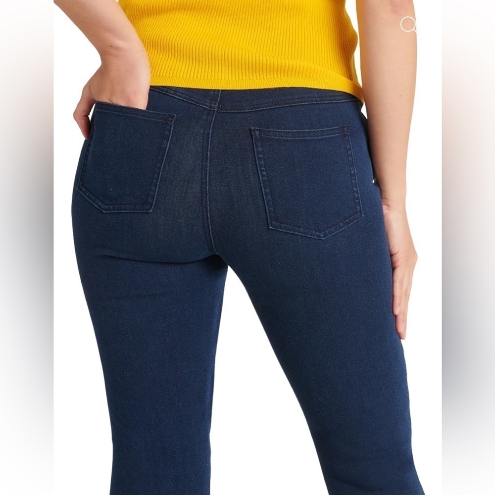 Betabrand Straight Leg Yoga Denim Jean Size M Pull On‎ Stretch Dark Wash - Picture 3 of 11